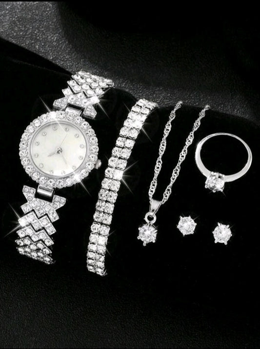 Parure montre argentée